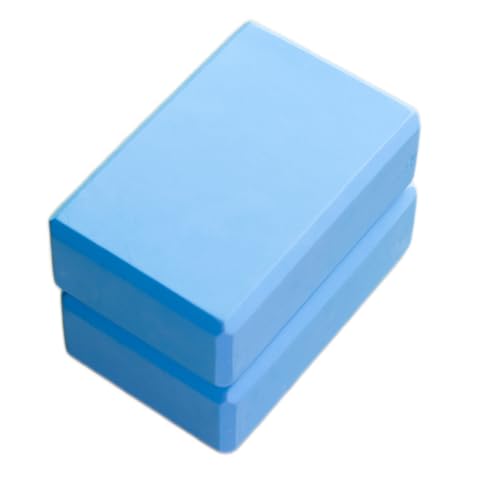 Yoga Block High Density EVA Foam Blocks 2 Packs 9"x6"x3" Each, Supportive, Lightweight with Beveled Edges for Yoga, Pilates, and Meditation - color: Blue