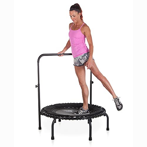 JumpSport 39 Inch Fitness Trampoline Adults Workout Rebounder with Handlebar, Model 250