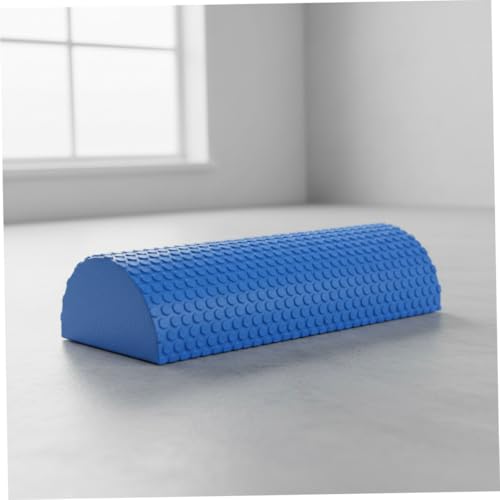 Half Foam Roller for Back and Muscle, Blue Eva Foam Roller with Flat & Round Sides for Stability and Tissue Massage, 30cm Yoga Balance - Half