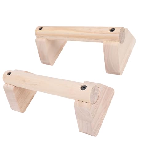 Focket Wood Push Up Bars, Adjustable Width Sturdy Parallettes Bars, Handstand Trainer with Non Slip Base and Grip Pads for Home Fitness Strength Training Workout - size: 20cm