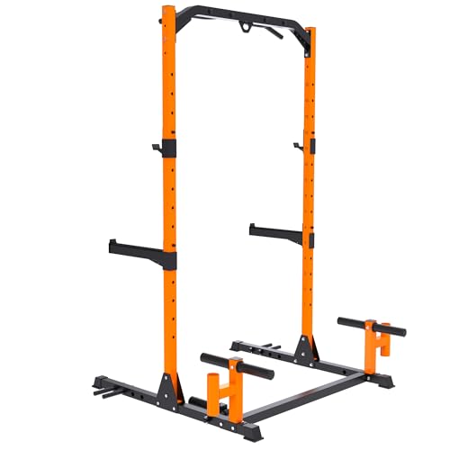 leikefitness Multifunction Power Tower Exercise Equipment,Pull Up Dip Station,Height Adjustable for Home Gym Strength Training Fitness Equipment,Dip Stands,Pull Up Bars,Push Up Bars,VKR - color: Orange