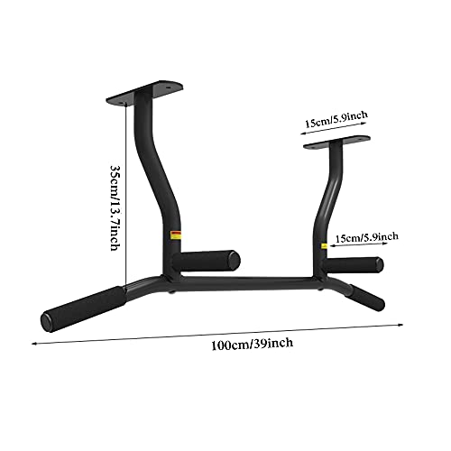 Wall Mounted Pull Up Bar for Outdoor,Heavy Duty Wall Mount Chin Up Bar with Multi-Grip,Fitness Bar Dip Station-Max Supports to 440 Lbs/B - color: A