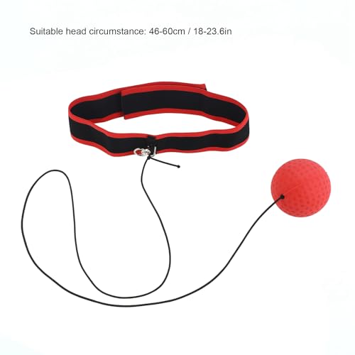 Boxing Reflex Ball, Bouncy Boxing Head Ball, Rubber Reflex Training Balls with Adjustable Black Headband for Speed and Hand Eye Coordination Training, Red Balls, 90g