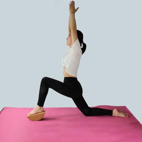 MAGICLULU Yoga Balance Blocks Set, Cork Material, Non-slip Semi-cylindrical Design for Core Muscle Training and Stability, Sturdy Yoga Equipment for Pilates and Fitness Exercises