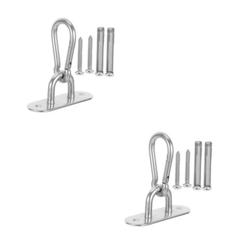 Kisangel 2pcs Fan Stand Trainer Bracket for Yoga Gymnastic Rings Ceiling Mount for Gymnastics Ring Fixed Disk Stainless Steel