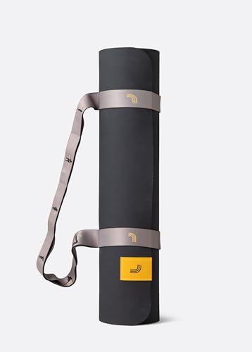 Lolë Pose Yoga Mat for Women with Strap Carrier | Non-Slip 5mm Thick Exercise Mat | Ideal for Hot Yoga & Pilates | PVC-Free & Sweat-Resistant - color: Black/pebble N760