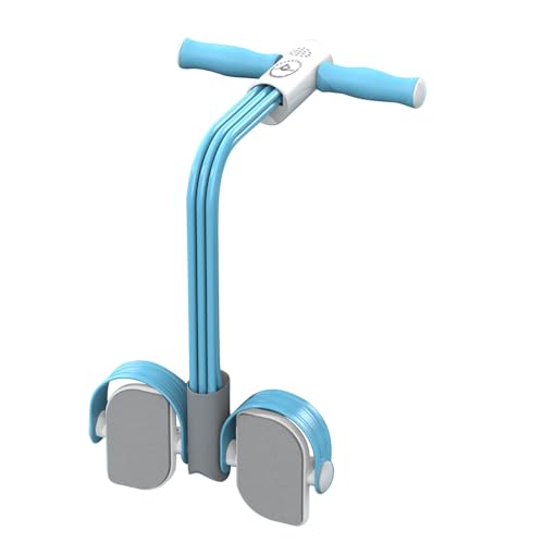 Abdominal Trainer, Sit-Up Training Equipment, 6 Tubes Fitness Elastic Pull Rope, Tension Rope Pull Up Pilate Foot Pedal Resistance Band Workout Tool Ab Shaper - color: Blue
