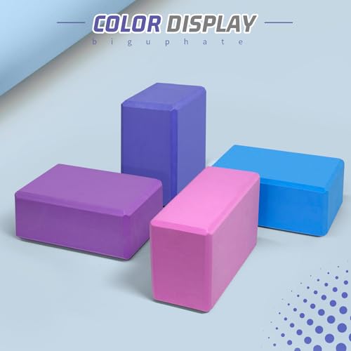 biguphate 2 Pack Yoga Blocks, 3"x6"x9" Beveled Edges Non-Slip, Yoga Bricks - color: 1 Pack-964-Slate Blue, size: 9x6x4IN