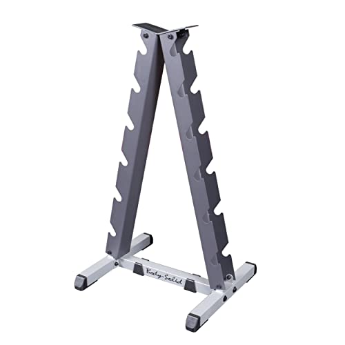 Body-Solid (GDR44B) Vertical Dumbbell Rack - Compact 6 Pair Hex Weight Stand for Home Gym - Heavy-Duty Steel Storage Rack