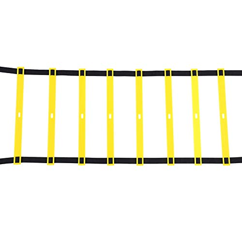 Agility Ladder Speed Training Ladder Footwork, with Adjustable Flat Rungs Nylon Strap and Ground Nails for Soccer Football Fitness Speed Training - color: 8 meters 16 knots
