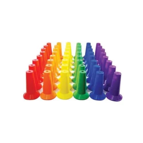 Mini Marker Cones | School Equipment for Games, Obstacles, Agility, and Flow of Traffic - Set of 48 Cones