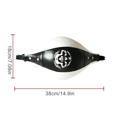 Speed Bag - Reflex Training Boxing Ball, Heavy Duty Endurance Practice Punching Bag | Stress Relief Equipment, Fitness Training Punch Ball for Teens Adults Home Gym Combat Workout - color: Black and white