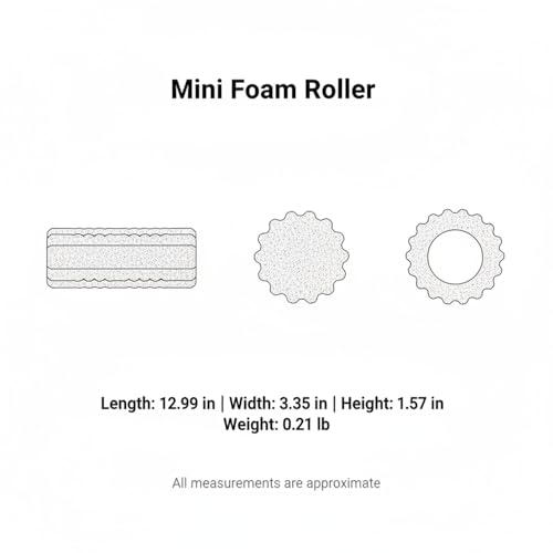Mini Foam Roller, Gear Textured EPP Foam for Textured Surface, Compact 13-Inch Design for Travel and Gym Bags (1 PC)