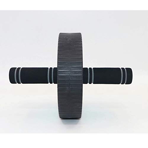 AB Wheel Roller with Knee Pad Push Up Bars Handles Grips Adjustable Skipping Jump Rope, Home Gym Workout Exercise Equipment - color: Black