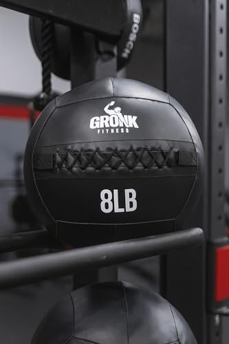 Gronk Fitness Premium Wall Ball | Non-Slip Weighted Medicine Ball | Great Wall Ball for Full Body Workouts | Perfect for Strength & Conditioning Exercises | Black - size: 18 lbs
