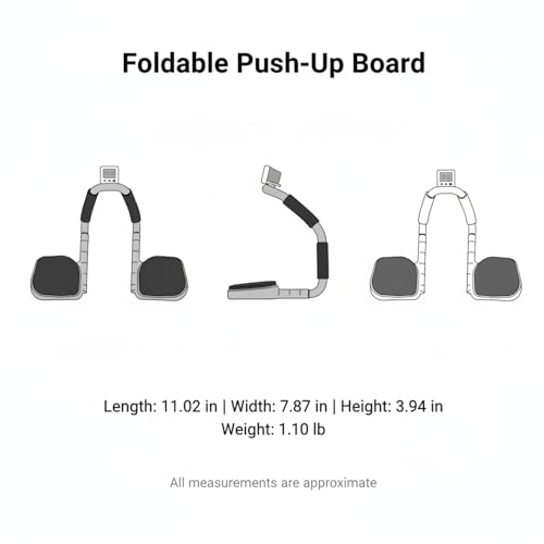 Foldable Push-Up Board, PP Plastic Strength Training Stand with Stable Grip for Home Gym, 11 x 7.9 x 3.9 Inches (1 PC) - color: Black