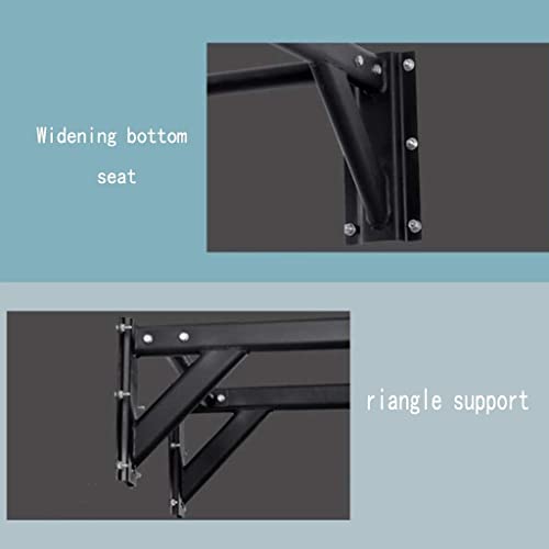 Pull Up Bar, Wall Mounted Metal Chin Up Bar, With Pull Rope And Three Rings, Home Fitness Exercise Bracket, Load 200Kg