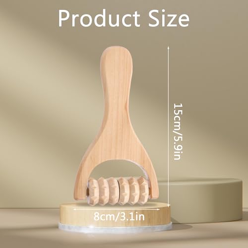 Abeillo 3Pcs Wooden Hand Massage Roller, Muscle Roller Stick, Manual Wood Therapy Massage Tools Massager Roller, for Relaxes Thigh, Leg, Hands Full Body Muscle Men Women