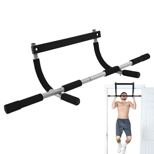 Pull Up Trainer Bar – Door Frame Pullup Bar, Indoor Body Workout Equipment | Hangable Fitness Bar with No Screws, Strength Training Tool for Home Gym, Upper Body Exercise Door Mount Bar