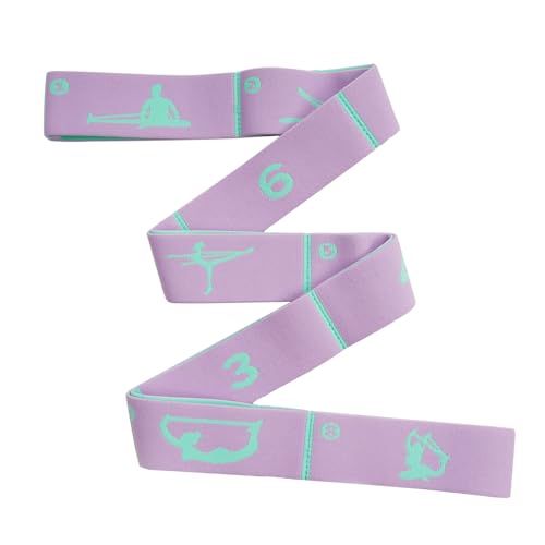 2 PCS Adjustable Extended Children's Stretching Straps with 8 Loops, Multi-Functional Elastic Stretch Bands for Gymnastics, Dance, Latin Training, Ballet, Exercise, Yoga - color: Blue+Purple