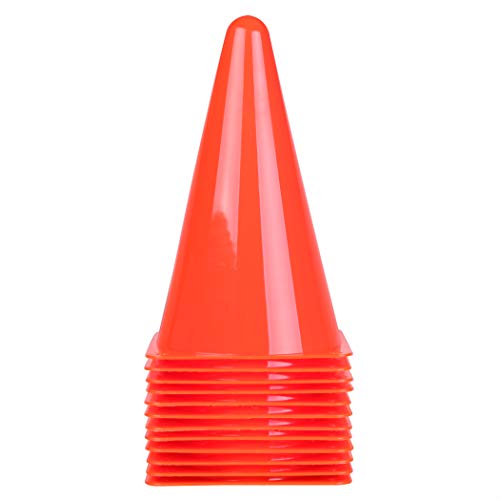 CARTMAN Plastic Training Cones (Set of 12/24 Pack 9" or 12/24 Pack 7" or 12/24 Pack Disc Cone) Agility Soccer Cones, Indoor Outdoor and Festive Events Field Marker Agility Cones - style: 9" 12pk