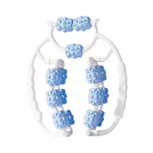Massage Roller for Legs Foam Roll 15 Wheels Portable Exercise 360 ° Deep Tissue Massage Tool for Gym Physics, Blue - color: Blue