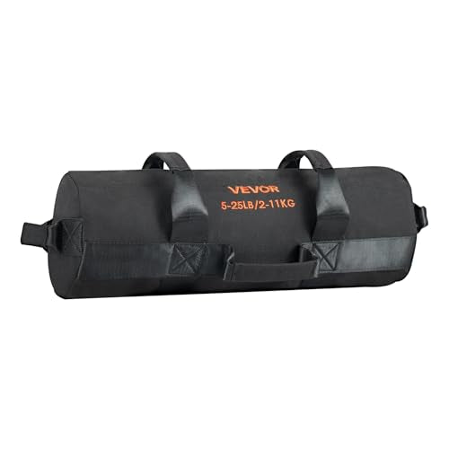 VEVOR Workout Sandbag, Heavy Duty Workout Power Bags with Handles, Slam Bag for Fitness Strength Weight Training Cross-Training, Home Gym Exercise, Black (Unfilled)