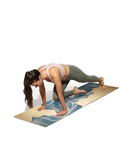 Shakti Warrior Natural Rubber Foldable Travel Yoga mat - Premium Printed Natural Eco-friendly Non-Slip Mat Great for Hot Yoga, Pilates, Workouts ( 72 inch x 24 inch x 1mm thick ) Wanderlust - Travel Edition