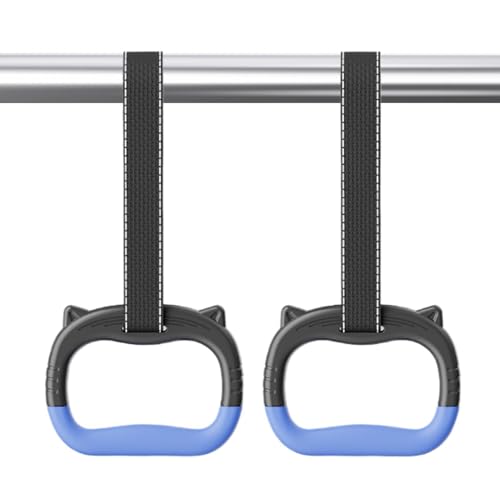 Gym Rings | 440 lbs Adjustable Workout Straps | Gymnastic Rings for Pull up Bar | for Home Backyard Indoor Outdoor Kids Playground Obstacle Course Basement Calisthenics Training