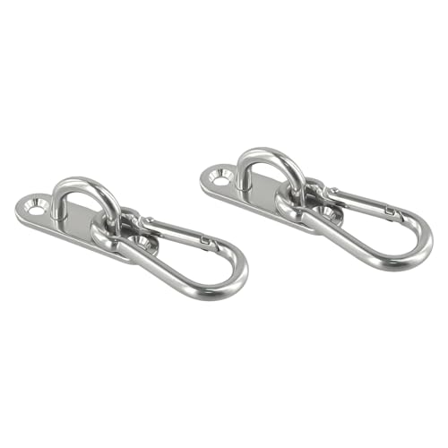 for Duty Hook Anchor Hanger for Yoga Swing Suspension Straps Gymnastic Rings Battle Ropes Indoor Outdoor Installation for Stainless Steel Silver
