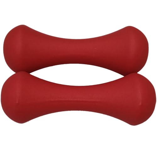 2x Weights Dumbbells Set Women - Born Shaped Neoprene Hand Weights for Women and Men - Ideal for Home Gym Fitness Weight Training Pilates 0.75kg+0.75kg 3.3 Pound Dumbbell Pairs s24a - color: Red