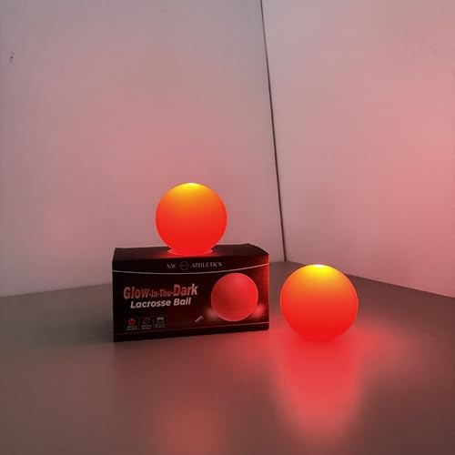 Glow in the Dark Lacrosse Ball | Official Size & Weight | 2 Pack | Night Practice & Training - color: Red