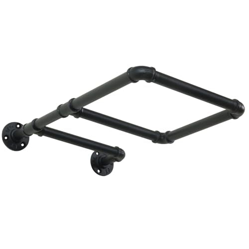 MyGift Yoga Ball Storage Wall Mount, Black Metal Pipe Racks for Exercise Ball Holder, Ball Storage for Home Gym or Studio
