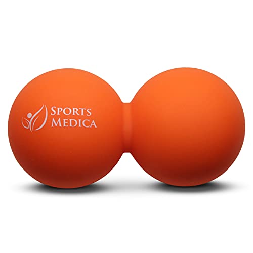 Peanut Massage Ball - Double Lacrosse and Peanut Ball Therapy | Trigger Point Deep Tissue Exercise | Back Muscle Foam Roller for Myofascial Release | Suboccipital Spine Device - Pressure Point - color: Orange Peanut Ball