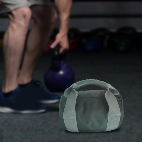 Kettlebell Sandbag Bag Only with Handle - Sand Weights Bag for Functional Fitness, Boxing, Bodybuilding (Sand Not Included) - color: Gray