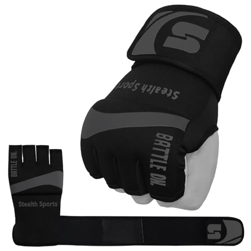 Boxing Inner Gloves Neoprene Wrist Support Padded Gel Wraps Hand Protection Boxing Bag Hand Wraps for Punching MMA Martial Arts Muay Thai Speed Bag Training – Under Mitts - size: Large