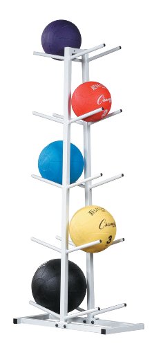 Champion Sports Medicine Ball Storage – Durable Racks & Trees for Organized Gym, Fitness & Sports Storage - style: Double Medicine Ball Tree