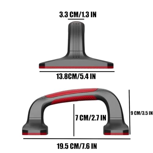 Push Up Bar Detachable Portable Lightweight Pushup Handles with Non-Slip Base & Ergonomic Grips for Home Gym Workout Chest, Arms, Abs - color: Red