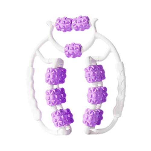 Massage Roller for Legs Foam Roll 15 Wheels Portable Exercise 360 ° Deep Tissue Massage Tool for Gym Physics, Violet - color: Violet