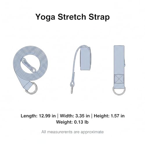 Yoga Stretch Strap, Polyester Exercise Strap for Flexibility Training and Assisted Stretches (1 PC) - color: Gray