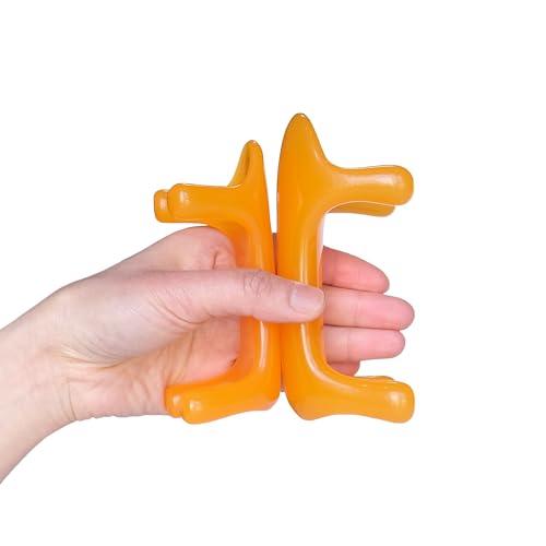 2-Pack Trigger Point Massage Tool for Full Body, Handheld 4-Leg Pressure Point Massager for Muscle Knots Deep Tissue Myofascial Release Pain Relief Rehab, 1 Large and 1 Small, Yellow