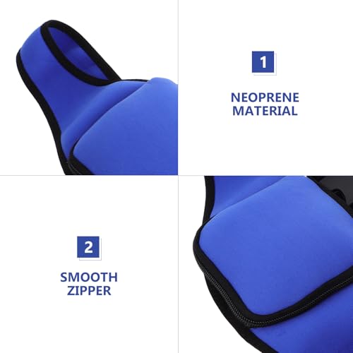 Neoprene Microphone Waist Bag with Zipper Trainer Running Belt Sweat-resistant Blue Waist Pack for Gym and Outdoor Sports