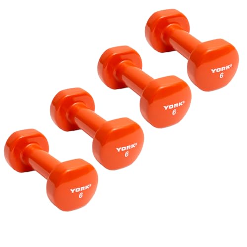 Vinyl Coated Fitbell Dumbbell (1LB to 15LB, Pack of 1, 2, 4) | Durable Anti-Roll Anti-Slip, Multi-Color | Ideal for Arm Rows Squats Chest Presses Bicep Curls Walking Jogging & Yoga