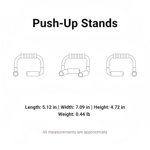 S-Shape Push Up Stands with Foam Grips, Steel Frame for Home Gym Workouts (1 Pair)
