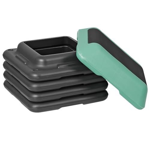Step Aerobic Platform,16" x 16" Step Adjustable High Step Aerobic Platform with 6"- 8"-10"-12", Home Gym Exercise Fitness Workout Equipment - color: Green