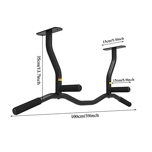 Wall Mounted Pull Up Bar for Outdoor,Heavy Duty Wall Mount Chin Up Bar with Multi-Grip,Fitness Bar Dip Station-Max Supports to 440 Lbs/B - color: B