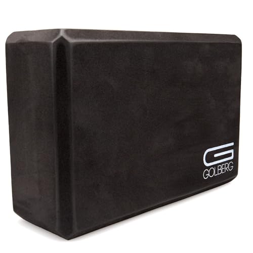 Golberg Foam Yoga Block – For Fitness, High Intensity Support and Improving Strength or Flexibility Pink/Green/Dark Green/Purple/Blue – 1/2/4 Pack - color: 1 Pack - Black