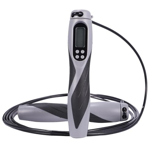 NOLITOY Electronic Counting Weighted Jump Rope for Workout Steel Wire Skipping Rope with Digital Counter Black Heavy Duty for Gym and Fat Loss