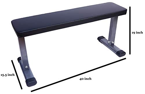 BalanceFrom Fitvids Steel Frame Fully Foldable Flat Incline Weight Training Exercise Bench, 600-Pound Capacity