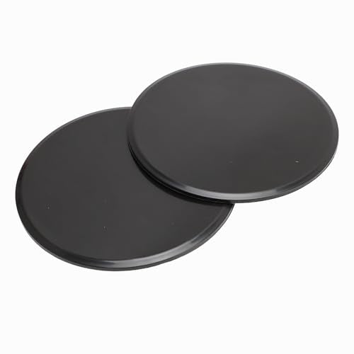 Exercise Core Sliders Dual Sided Discs for Full Body Workout Portable Abdominal Strength Trainer for Home Gym Travel 2pcs (Black)